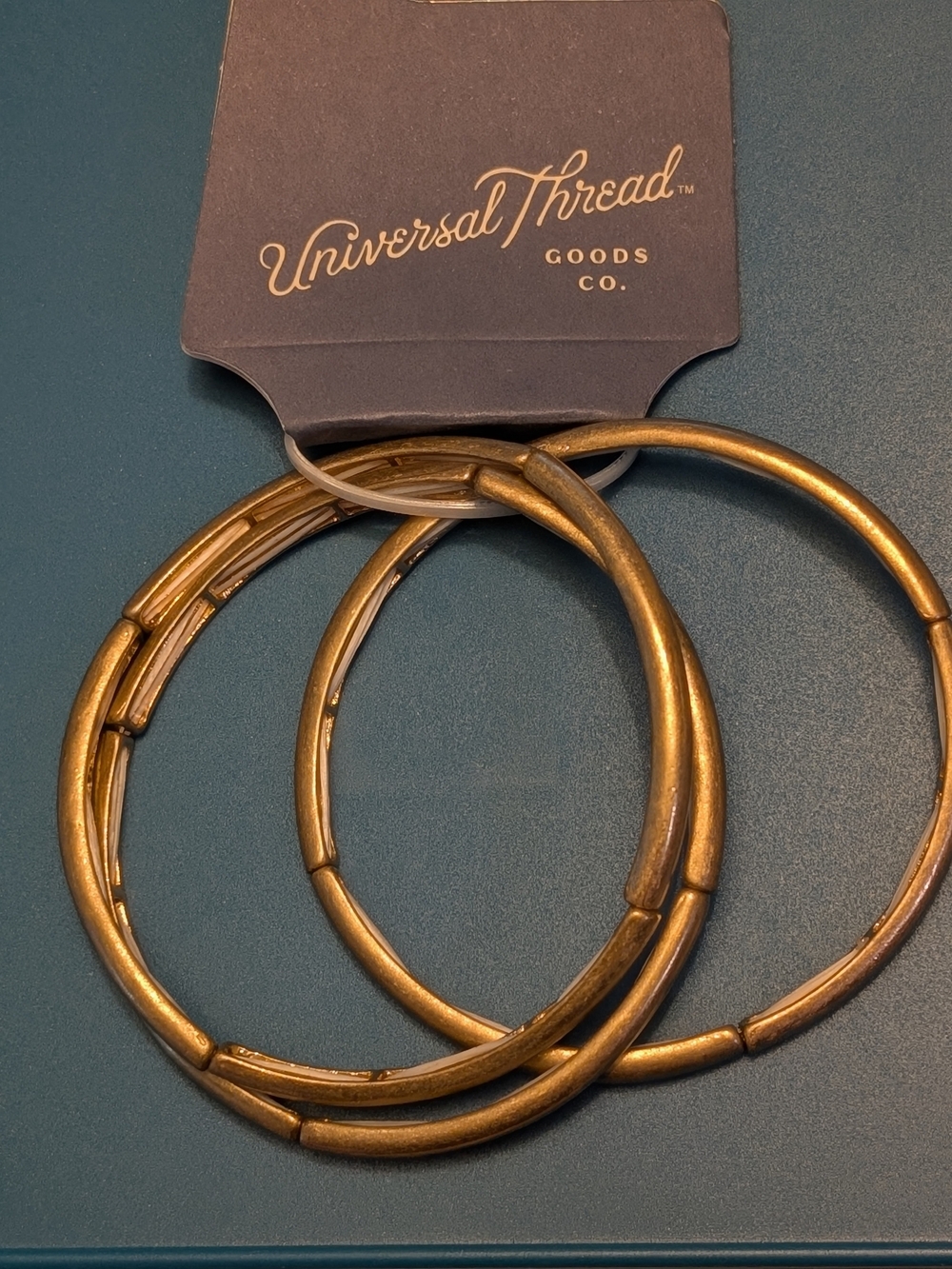 Universal Thread Gold Tone Stretch Bar Bracelets Set Of 3